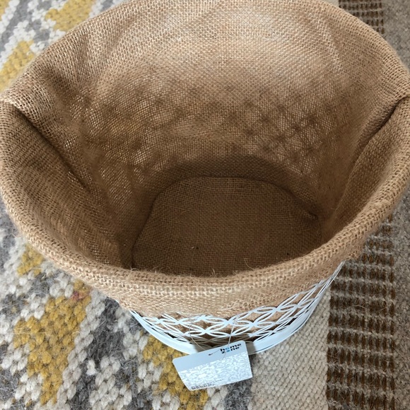 Decorative Wire Basket with Burlap Liner - Picture 2 of 2